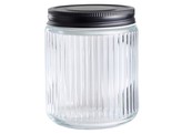 Voorraadpot glas met zwart schroefdeksel 0.5 L